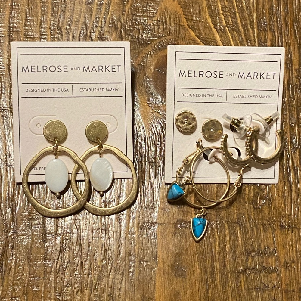 Melrose & Market Boho Style Earring Lot 2 Cards